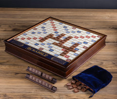 WS Game Company Scrabble Deluxe embroidered pouch protects tiles between rounds