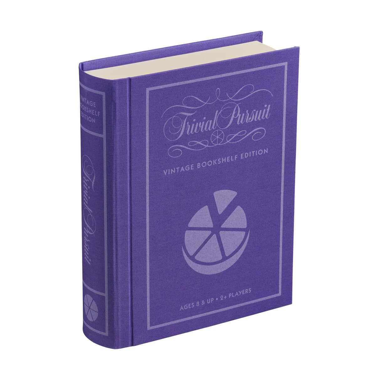 WS Game Company Trivial Pursuit vintage bookshelf display on a shelf