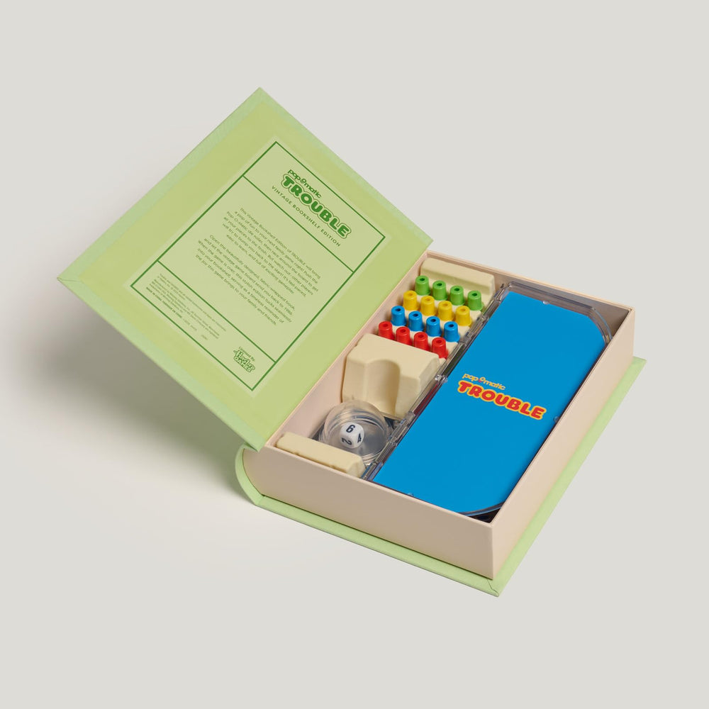 WS Game Company Trouble pop-o-matic die roller adds retro charm to play.