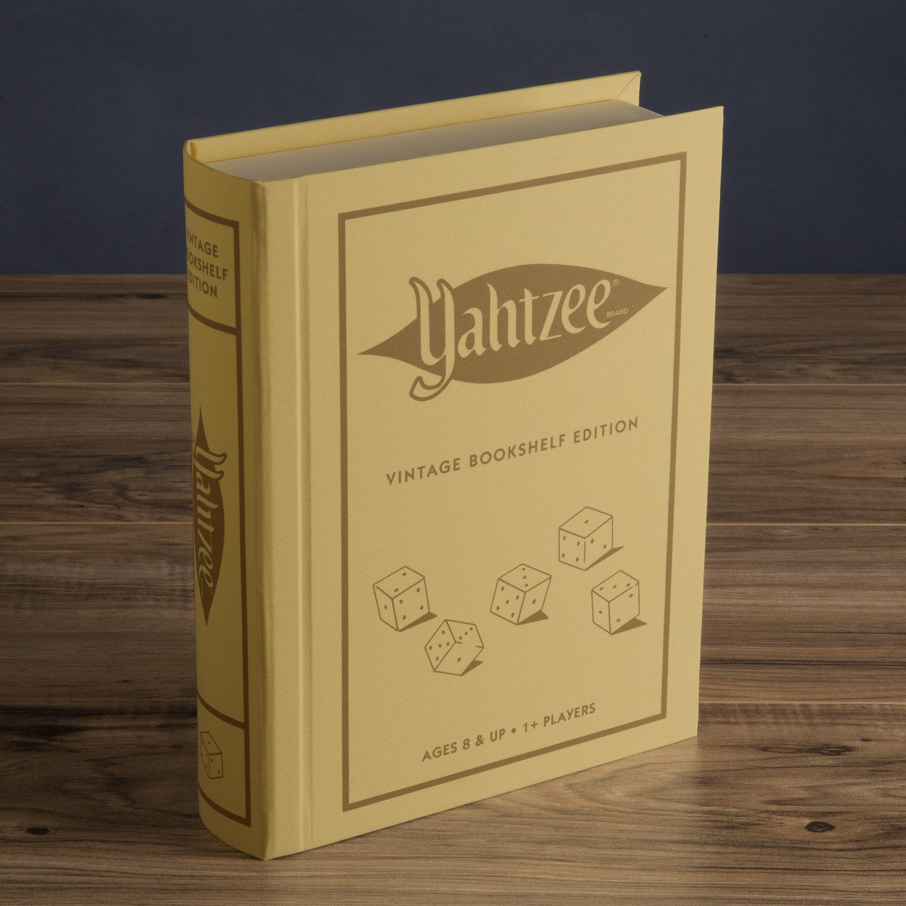 WS Game Company Yahtzee Vintage Bookshelf Edition dice keepers and pencils keep components neat.