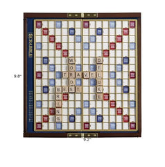 WS Game Company Scrabble Deluxe Folded Case with magnetic closure for secure packing.