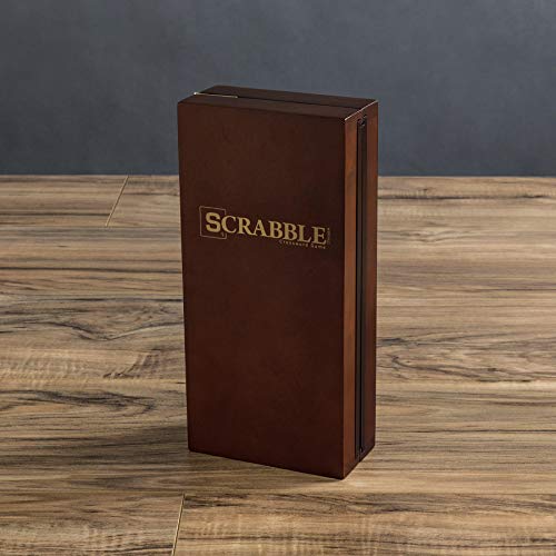 WS Game Company Scrabble Deluxe Raised Grid Board keeps tiles secure during play.