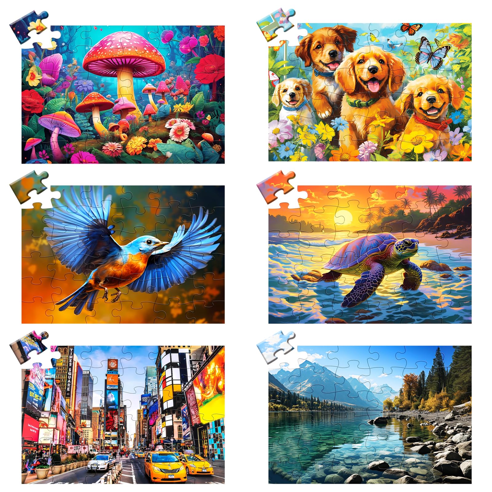 WSCXSC 6-pack senior puzzles featuring hummingbirds for focus and tactile engagement