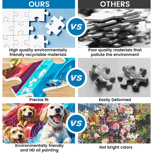 WSCXSC Dogs water play puzzle — joyful imagery sparks conversation and relaxation.