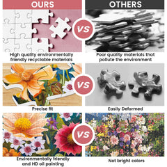 WSCXSC flower puzzle 300 pieces back with letters AF to locate pieces quickly