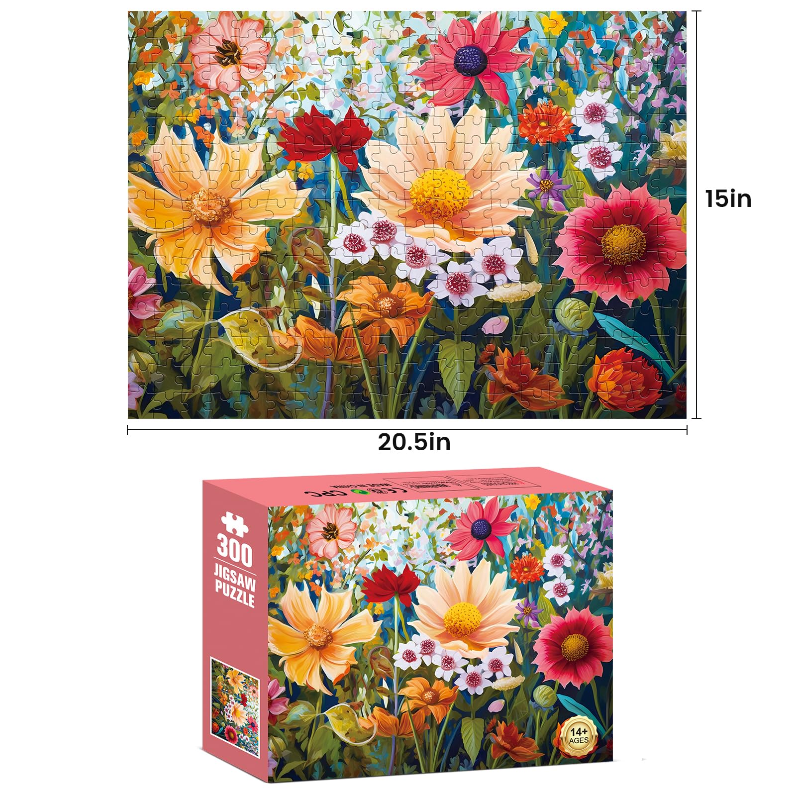 WSCXSC flower puzzle 300 pieces color-rich details ideal for immersive problem solving