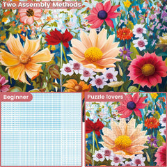 WSCXSC flower puzzle 300 pieces smooth edges enabling seamless assembly
