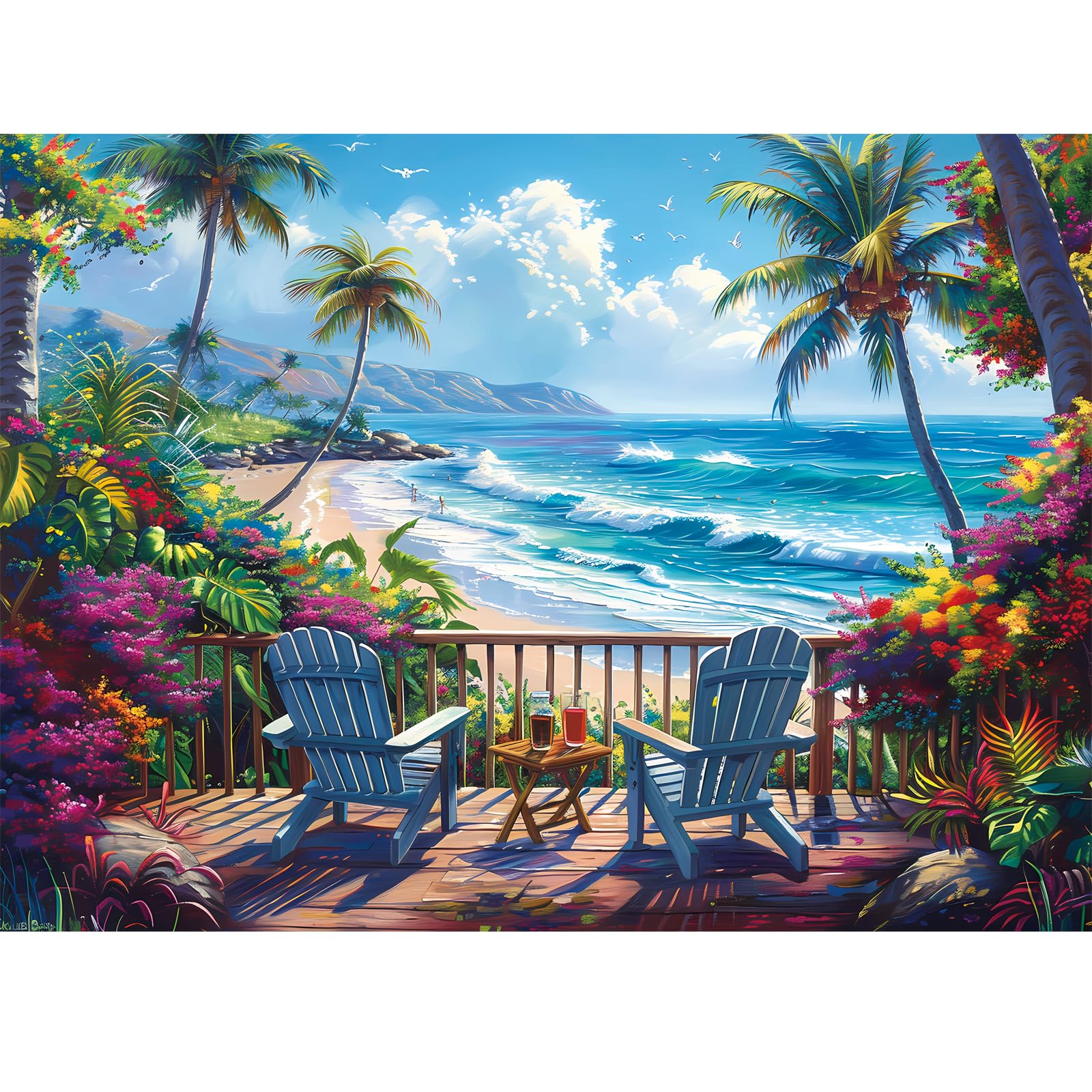 WSCXSC Seaside Puzzle 500 Pieces front view offers immersive coastal relaxation.