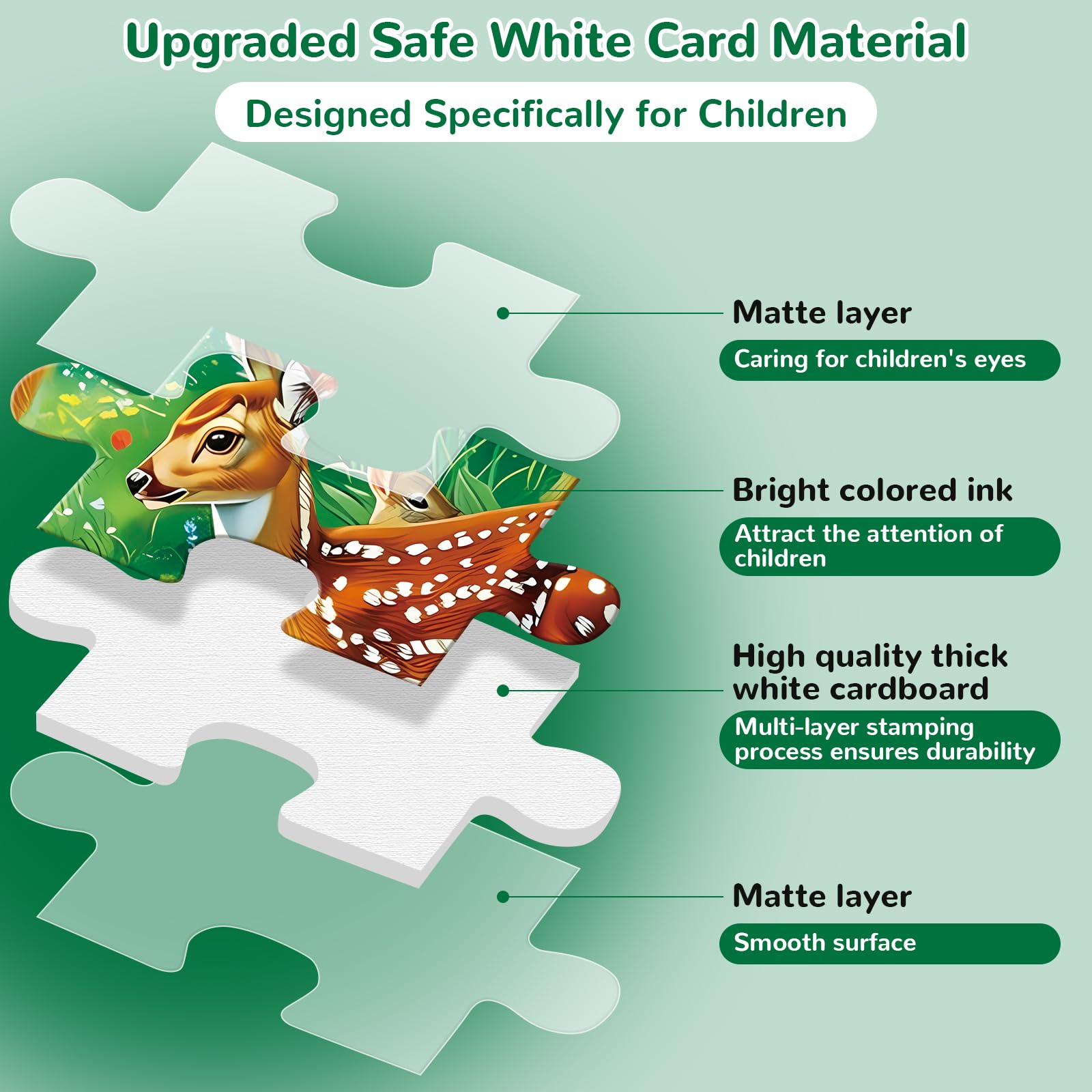 WSCXSC 100-piece deer puzzle encourages problem-solving and hand-eye coordination