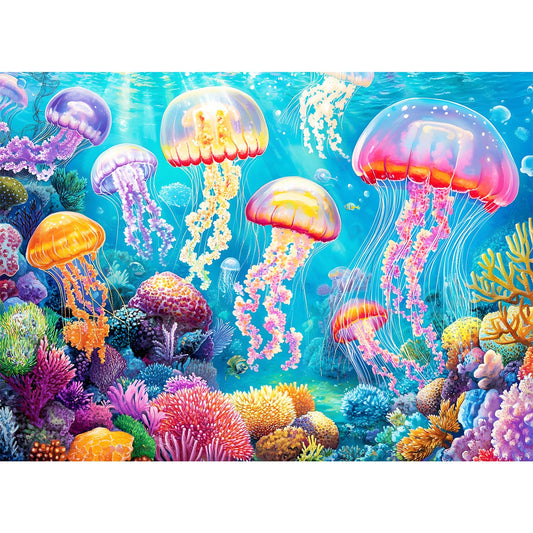 WSCXSC Ocean Jellyfish Puzzle with 300 colorful pieces for a calming family activity.