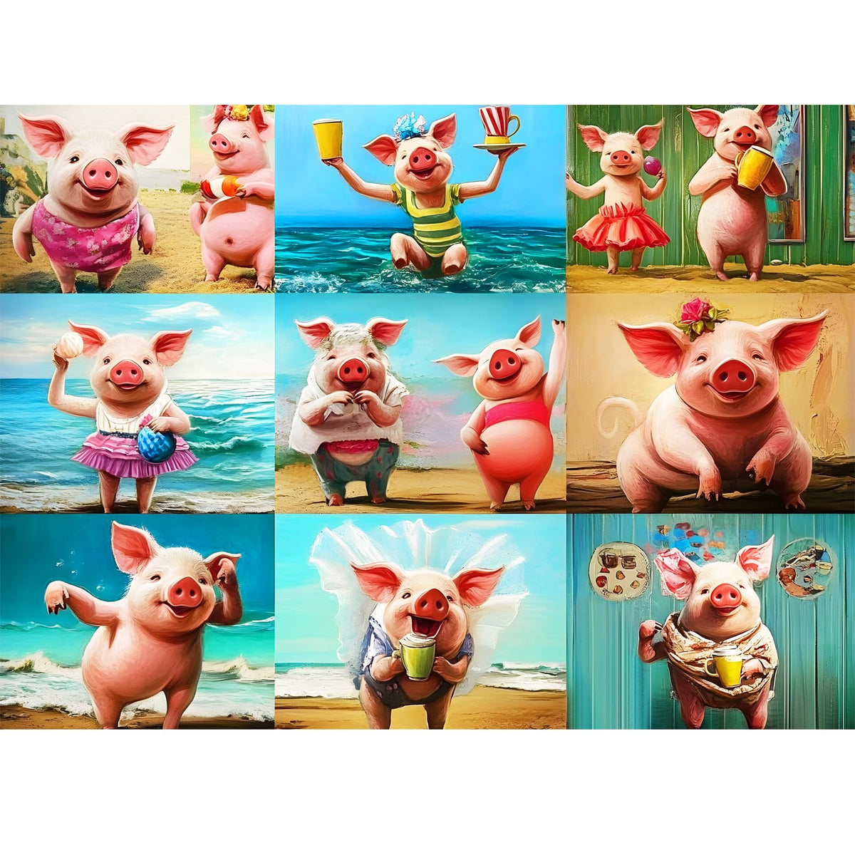 WSCXSC 300-piece pig puzzle box front, inviting family fun.