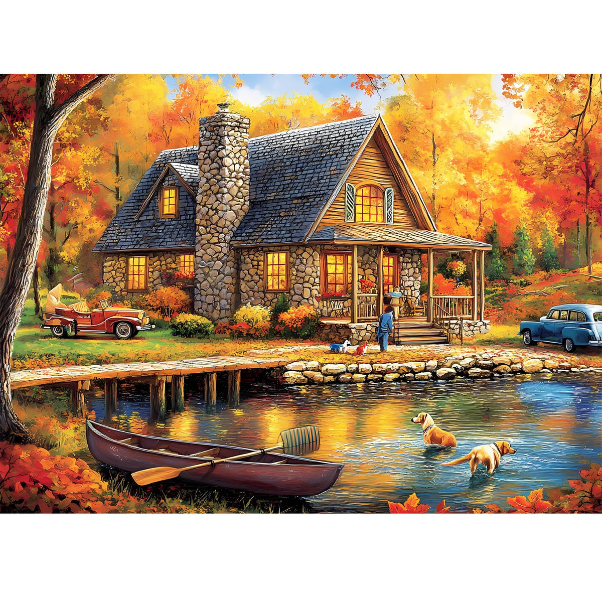 WSCXSC yellow forest puzzle image, relaxing family activity with autumn colors