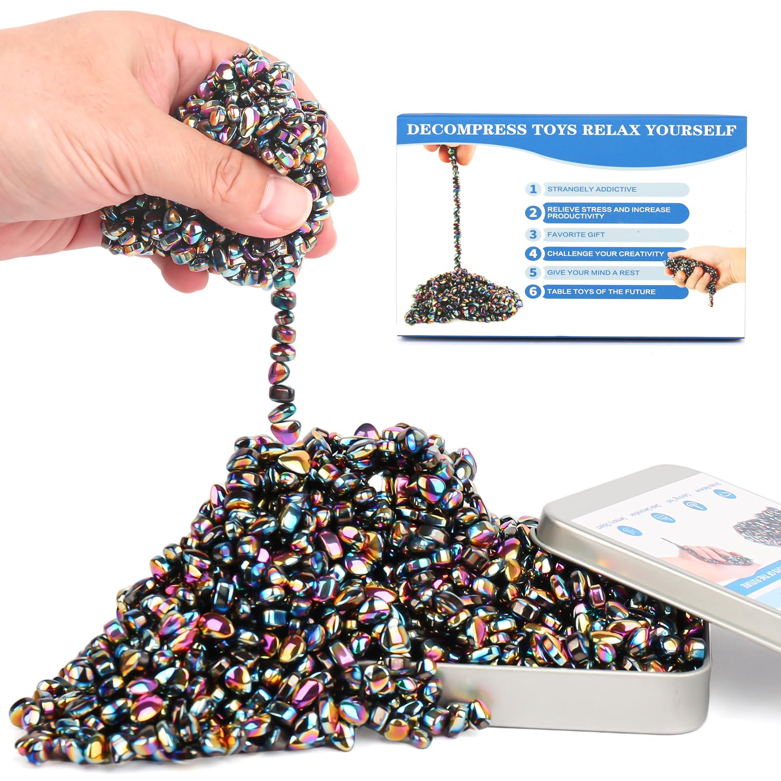 WSEJK 1100pcs fidget pebbles bundle for tactile stress relief and focus.