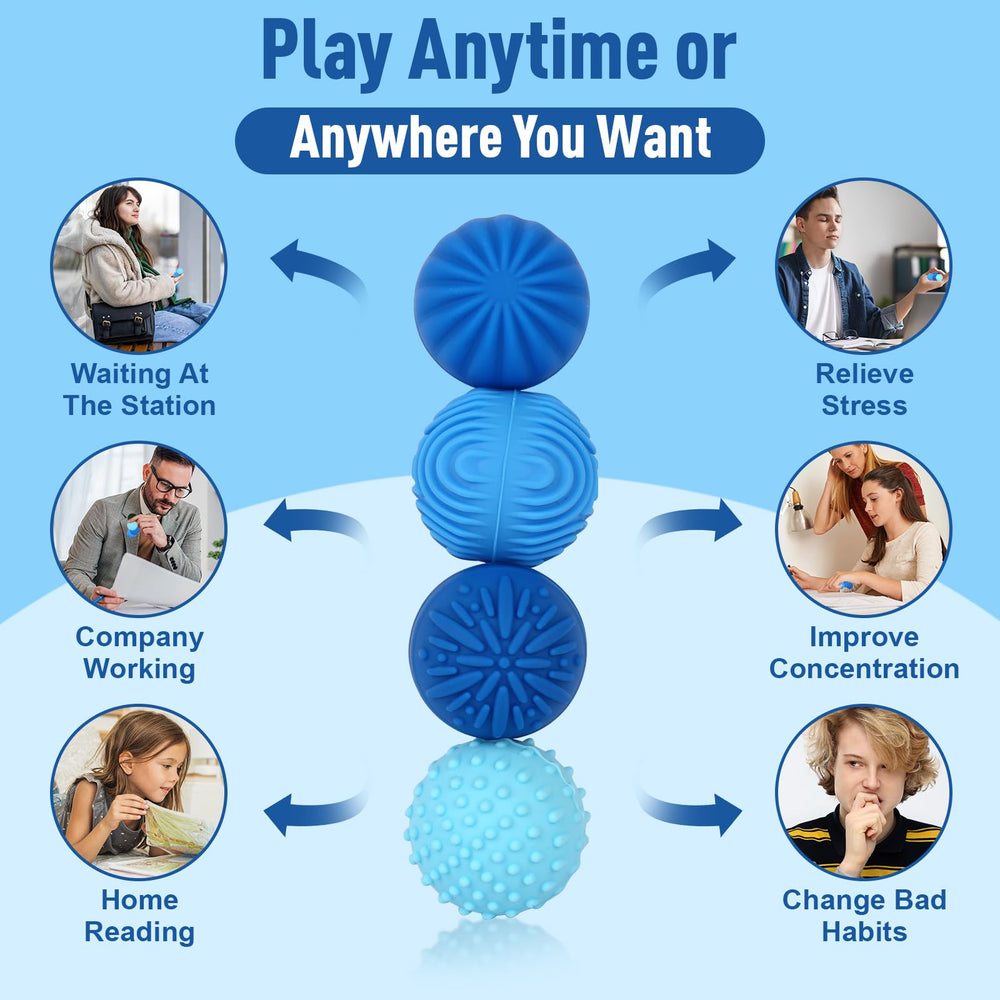 Silent silicone construction enables quiet stress relief at school or work