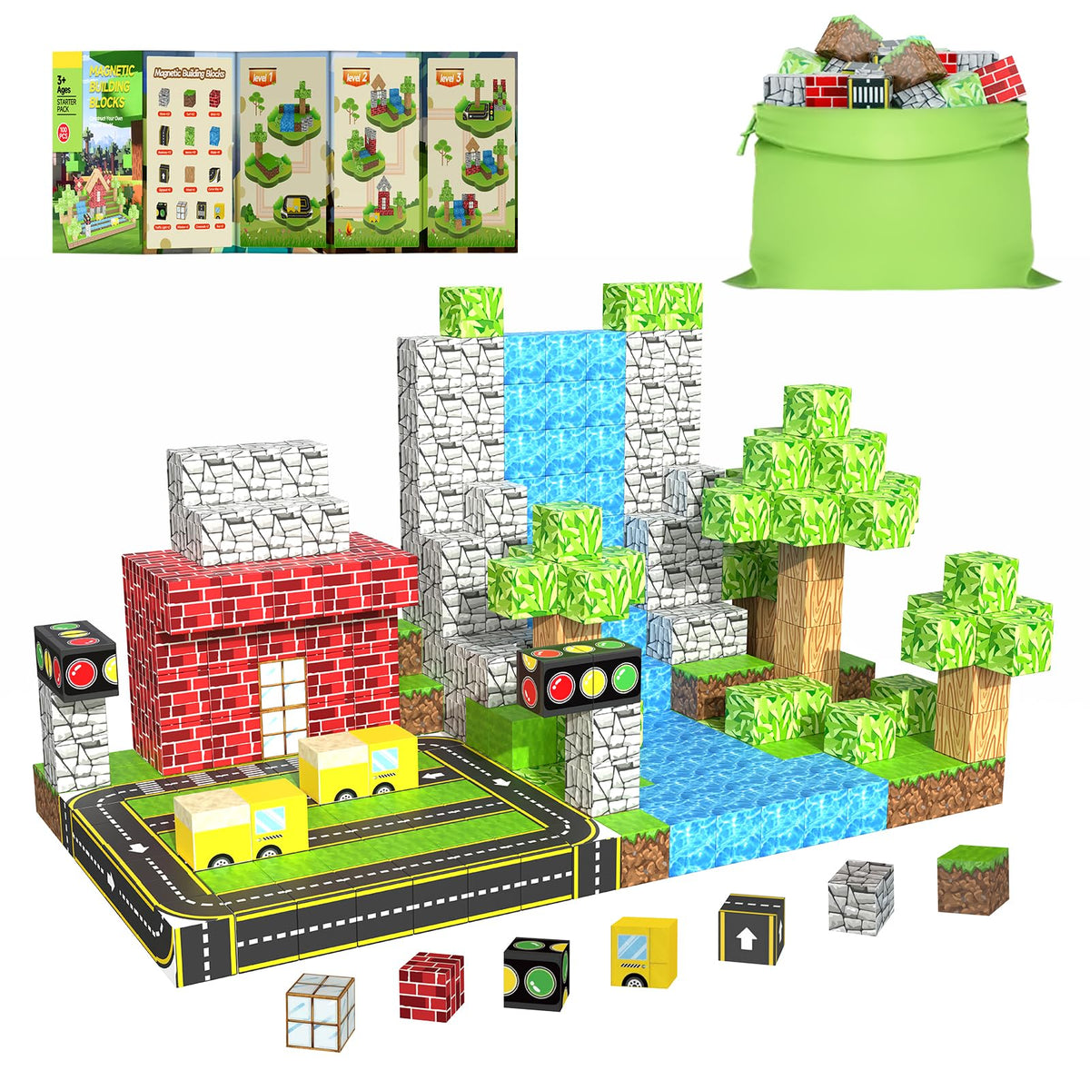 WSHIMIN Princess Castle magnetic bricks foster imaginative building and fine motor play.