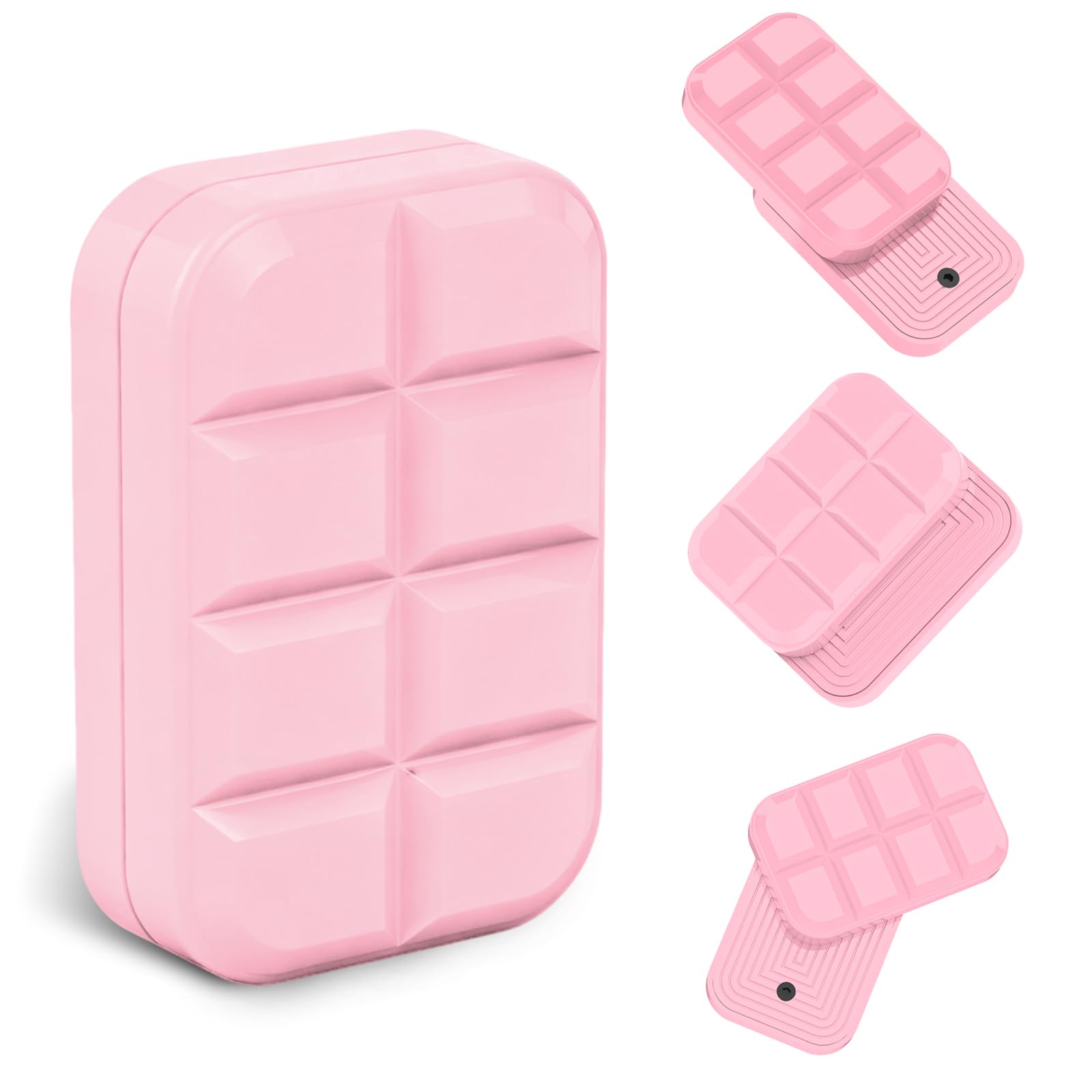 WSHWXY Chocolate Pink Fidget Slider in motion with movable magnets for solo tactile focus.