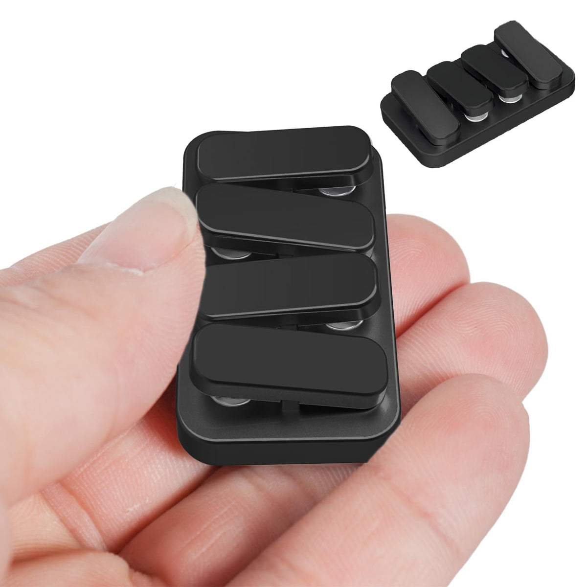 WSHWXY metal fidget slider front view in matte black for focused work