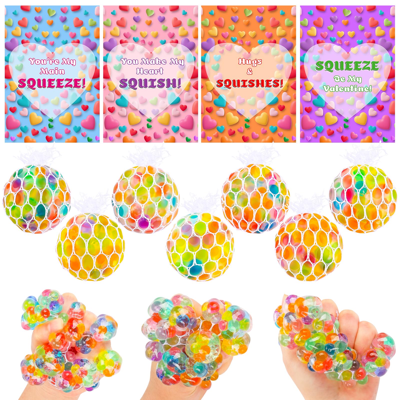Wsorik mesh grape stress balls, 28-pack, ideal for classroom gifts and fidget relief.
