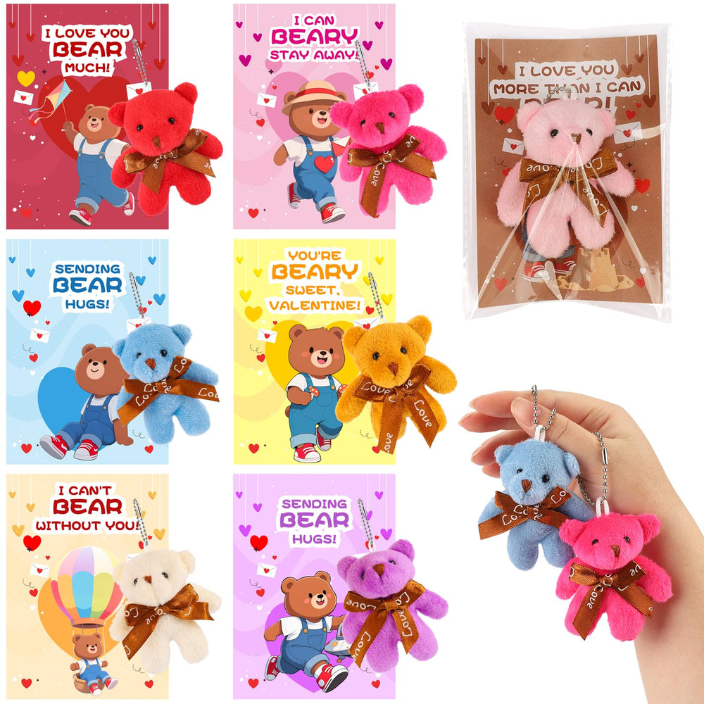 Wsorik Valentine bear backpack keychain adds playful charm to kids' bags for easy gifting.