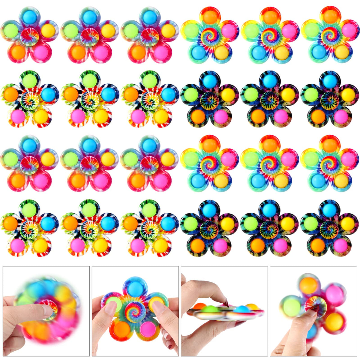 Wsslon 24-pack fidget spinners in vibrant colors for classroom prizes.