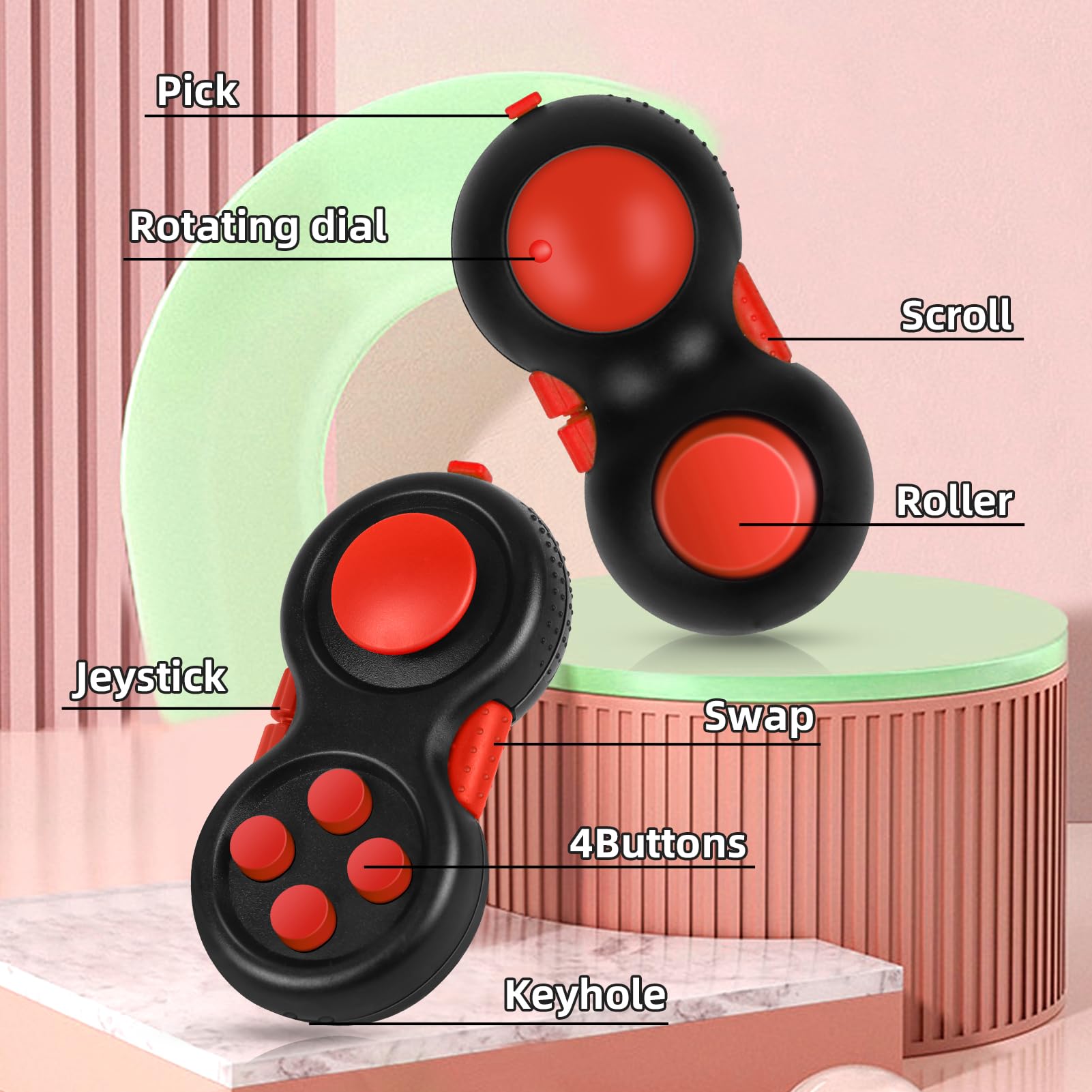WTYCD Original Fidget Toy four colored keys for discreet fidgeting