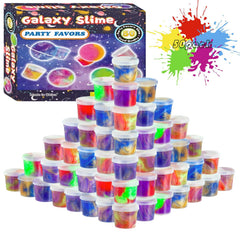wtelnbton Galaxy Slime Pack with vivid swirls for party favors and classroom rewards.