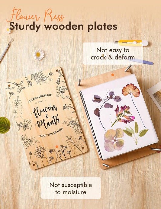 Wtisan Flower Press Kit six-layer design ensures even pressure for faster preservation