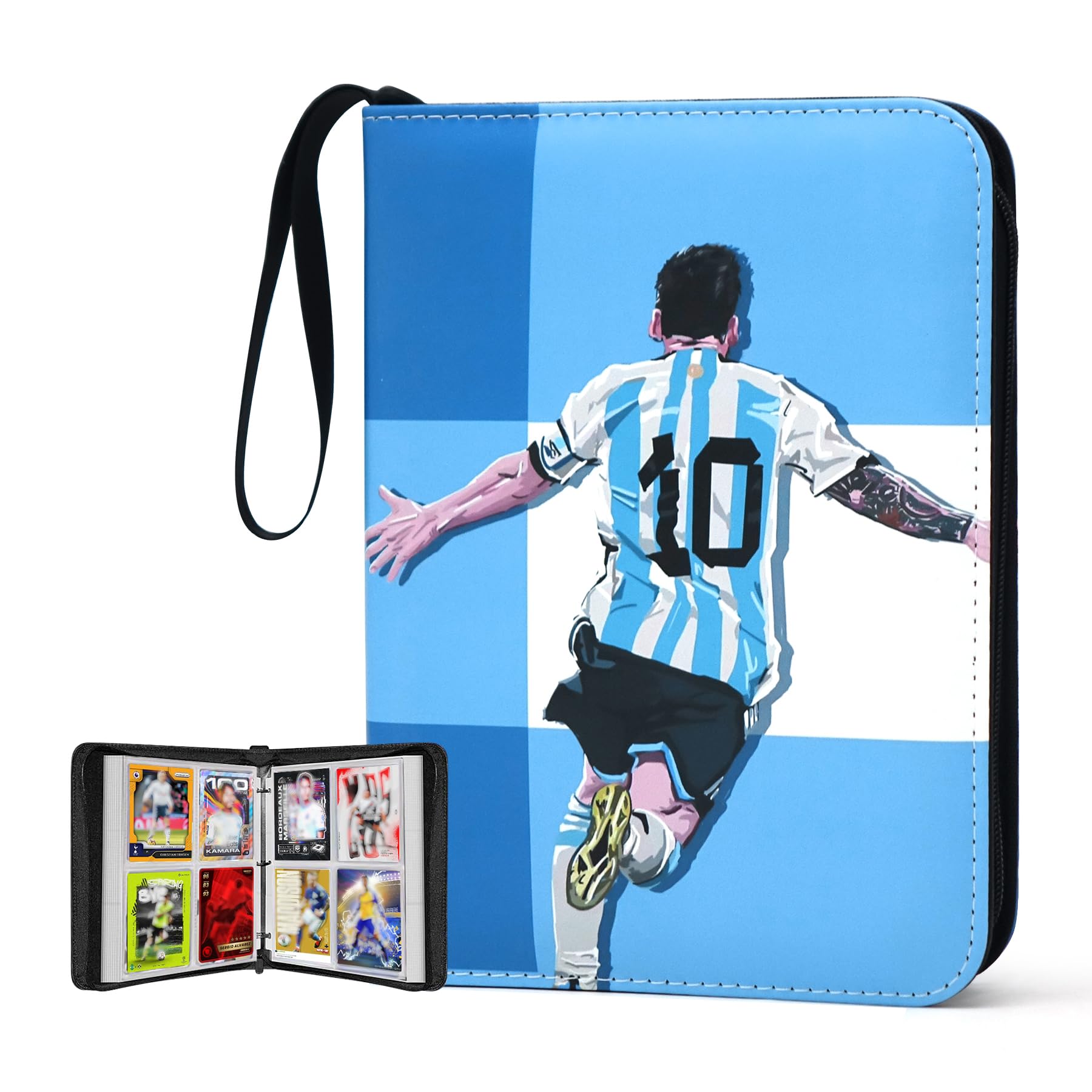 WTVIDAS 400-pocket soccer card binder front cover shows organized storage for collectors.