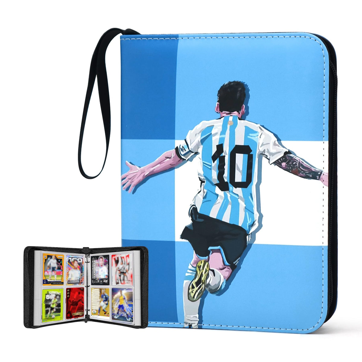 WTVIDAS 400-pocket soccer card binder front cover shows organized storage for collectors.