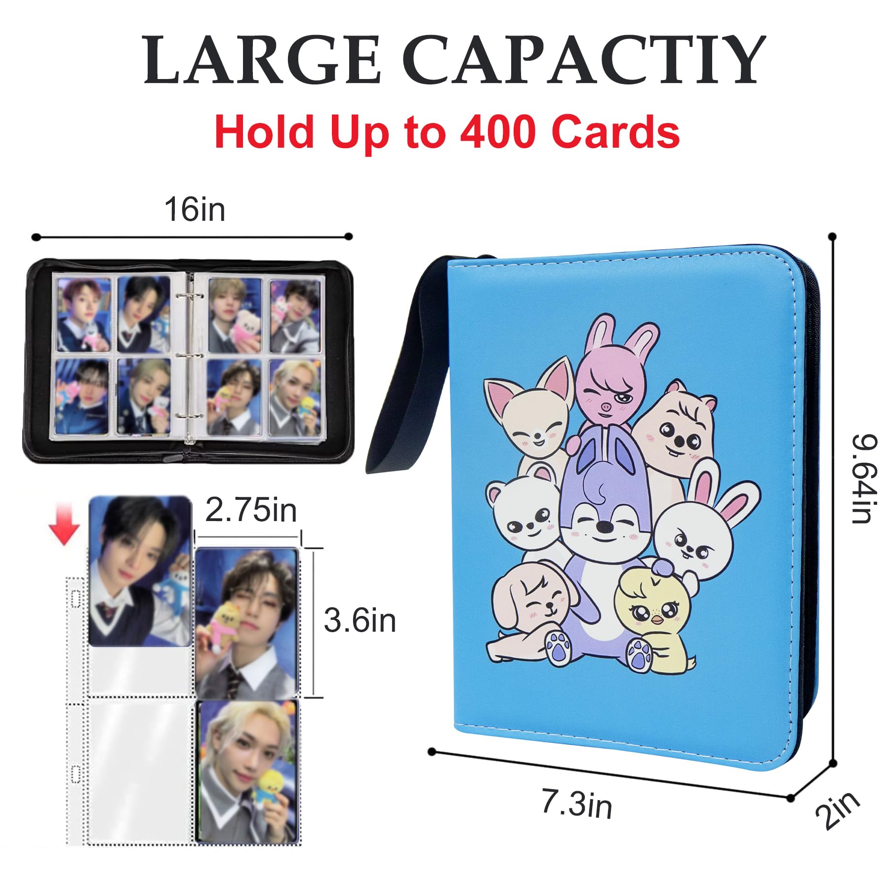 WTVIDAS kpop photocard binder 50-pages removable sheets protect and expand collection.