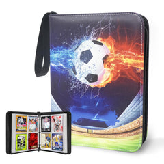 WTVIDAS soccer card binder open interior shows 400-pocket capacity for organized collections