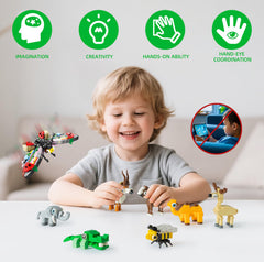 WuNian elephant mini block set supports problem solving and shape recognition.