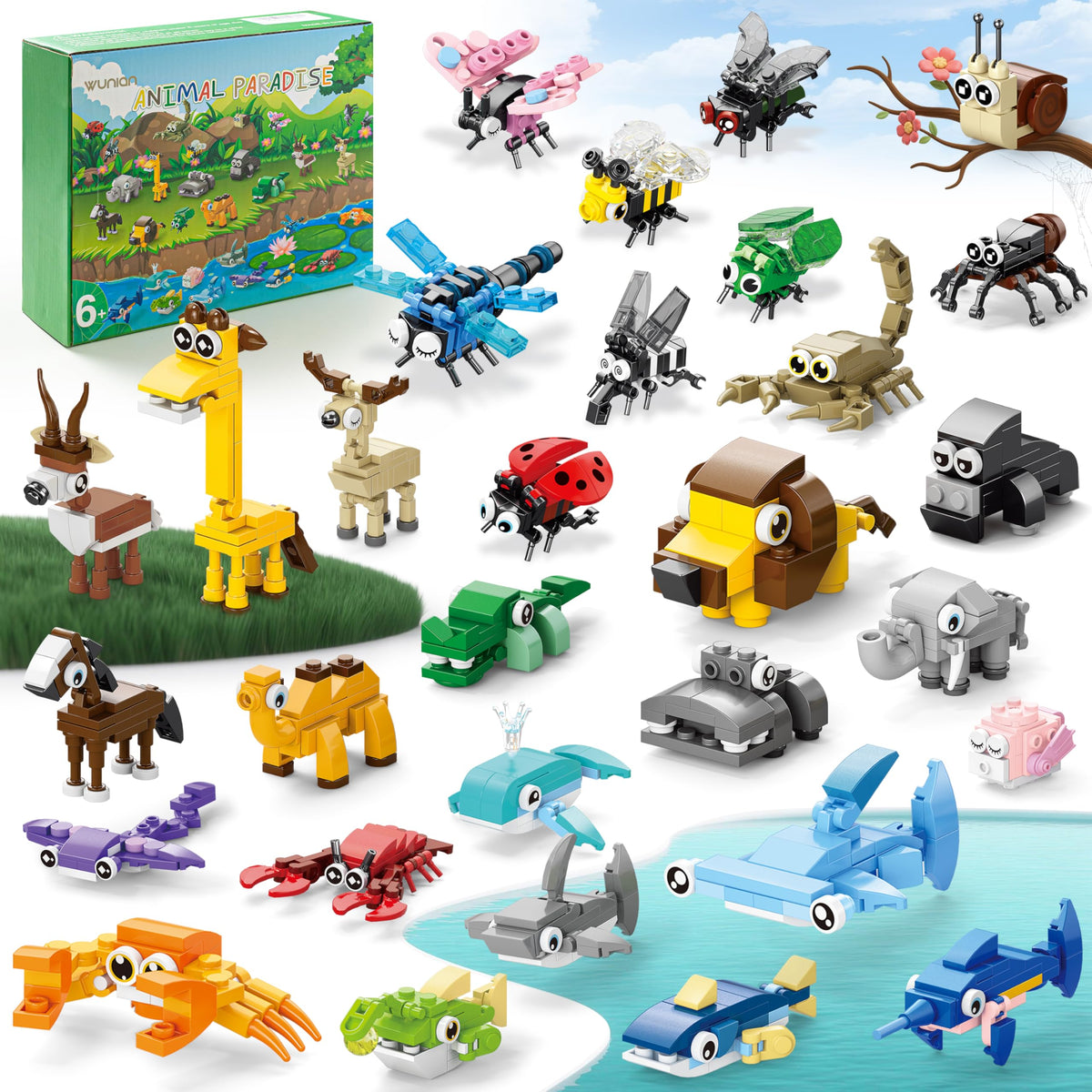 WuNian lion mini block set boosts imaginative play and fine motor skills.
