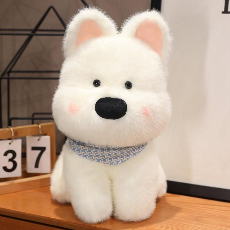 WUFUVAP Westie plush with scarf detail for playful imagination.