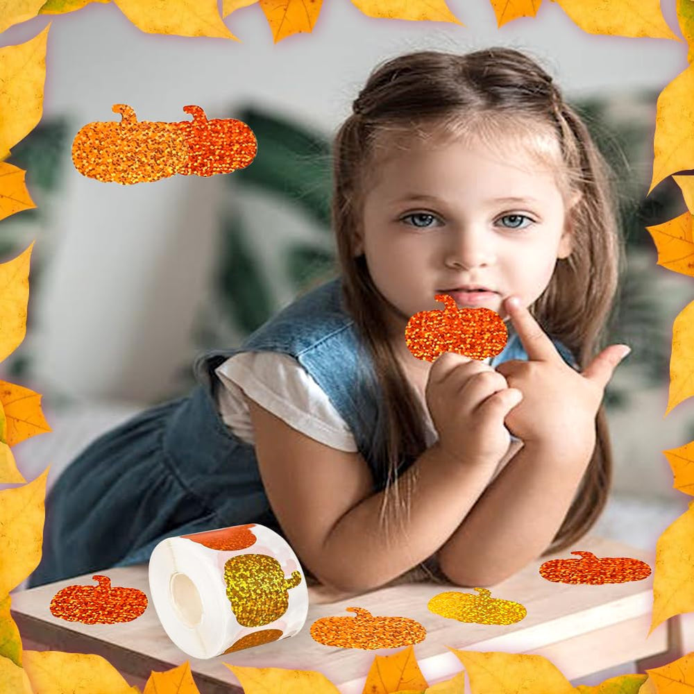 Wuhetyo party supplies pumpkin stickers roll for celebrations