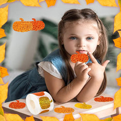 Wuhetyo party supplies pumpkin stickers roll for celebrations
