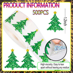 Wuhetyo stickers on envelopes elevate holiday greetings with a green tree design.