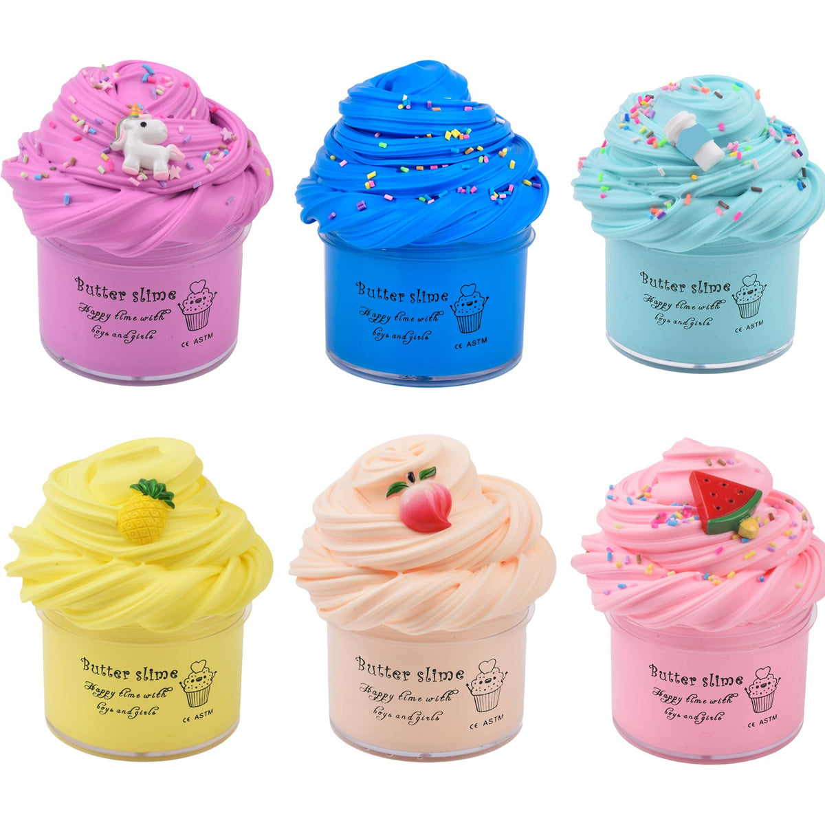 WUHUANIU Watermelon butter slime jar – soft, stretchy and great for creative play