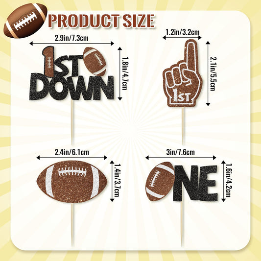 Wuhuzsm football cake toppers design B vibrant edition perfect for cupcake-centerpieces