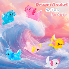 WUJYLY axolotl pink clear slime with bubbles, squeezable fun.