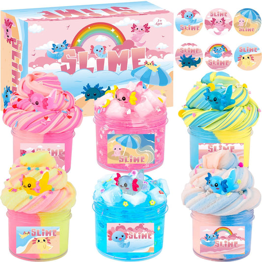 WUJYLY axolotl pink cloud slime for fluffy creative play.