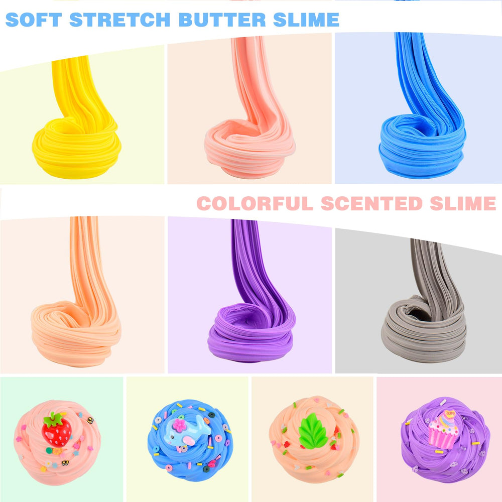 WUJYLY butter slime soft texture for smooth, stretchy play.