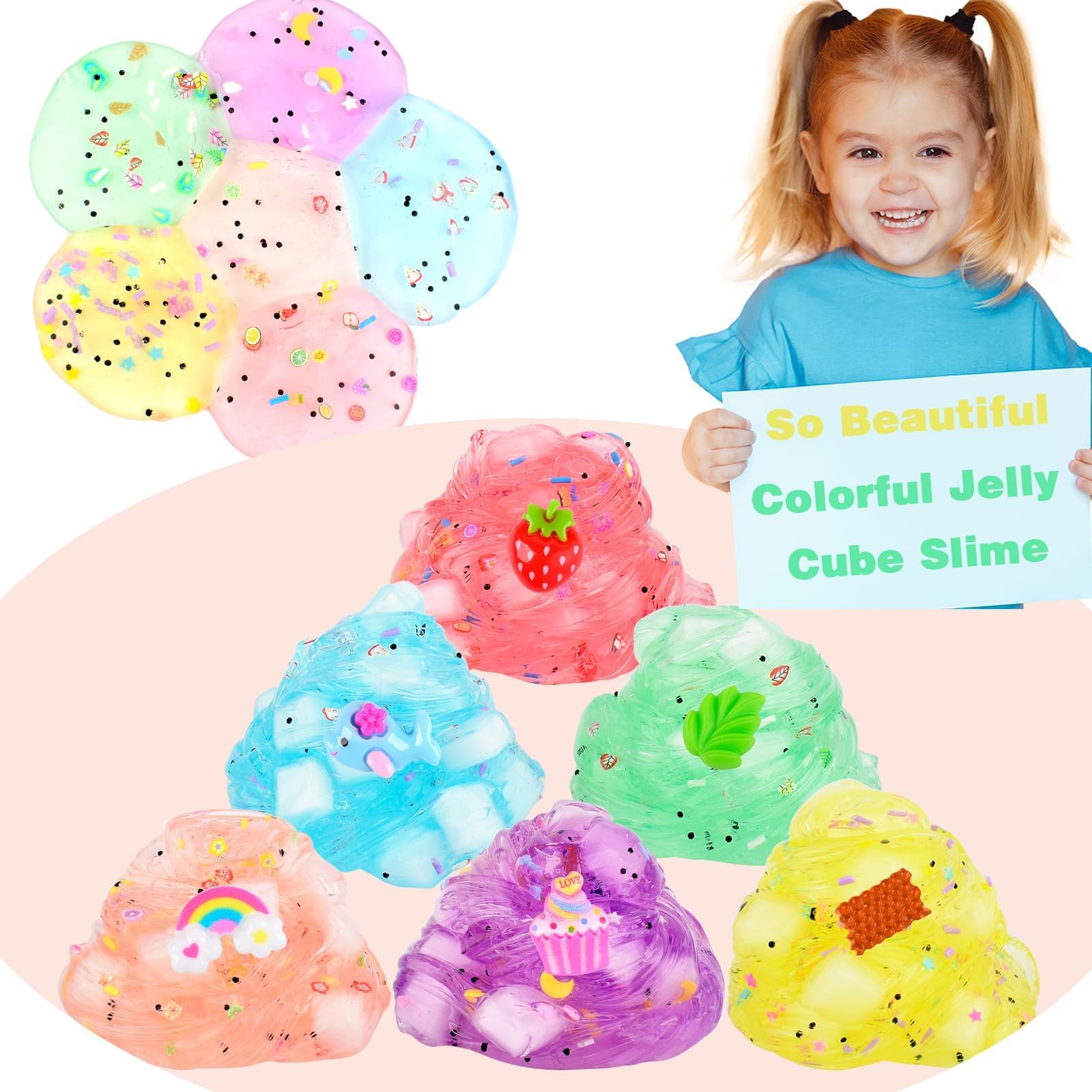 WUJYLY crystal slime translucent look enhances visual fun.