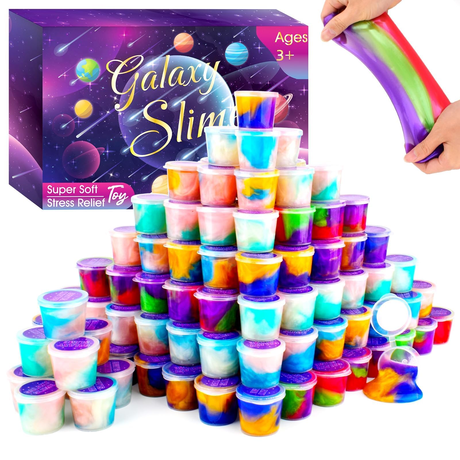 WUJYLY Galaxy Slime 75-pack for classroom prizes and party favors