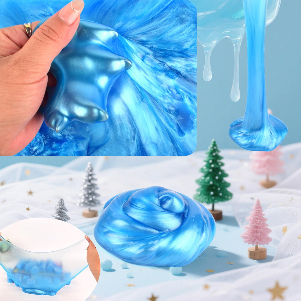 WUJYLY Galaxy Slime blue texture for soft, satisfying stretch.