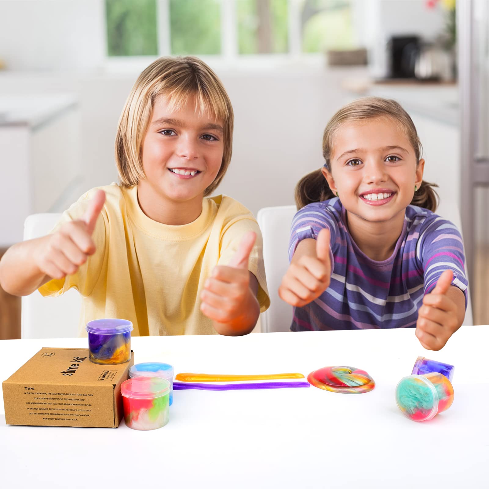 WUJYLY Galaxy Slime Kit medium jars maximize slime per color