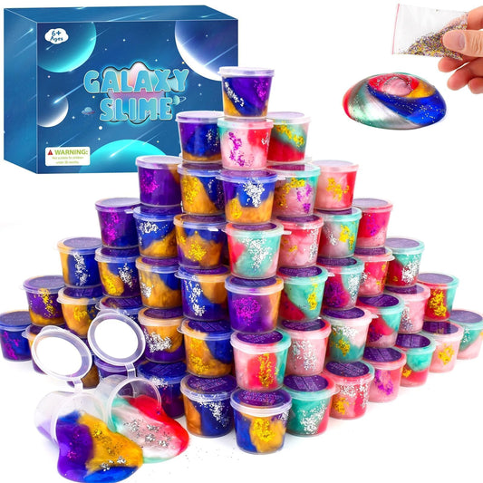 WUJYLY Galaxy Slime Kit 46-pack in galaxy hues ideal for party favors