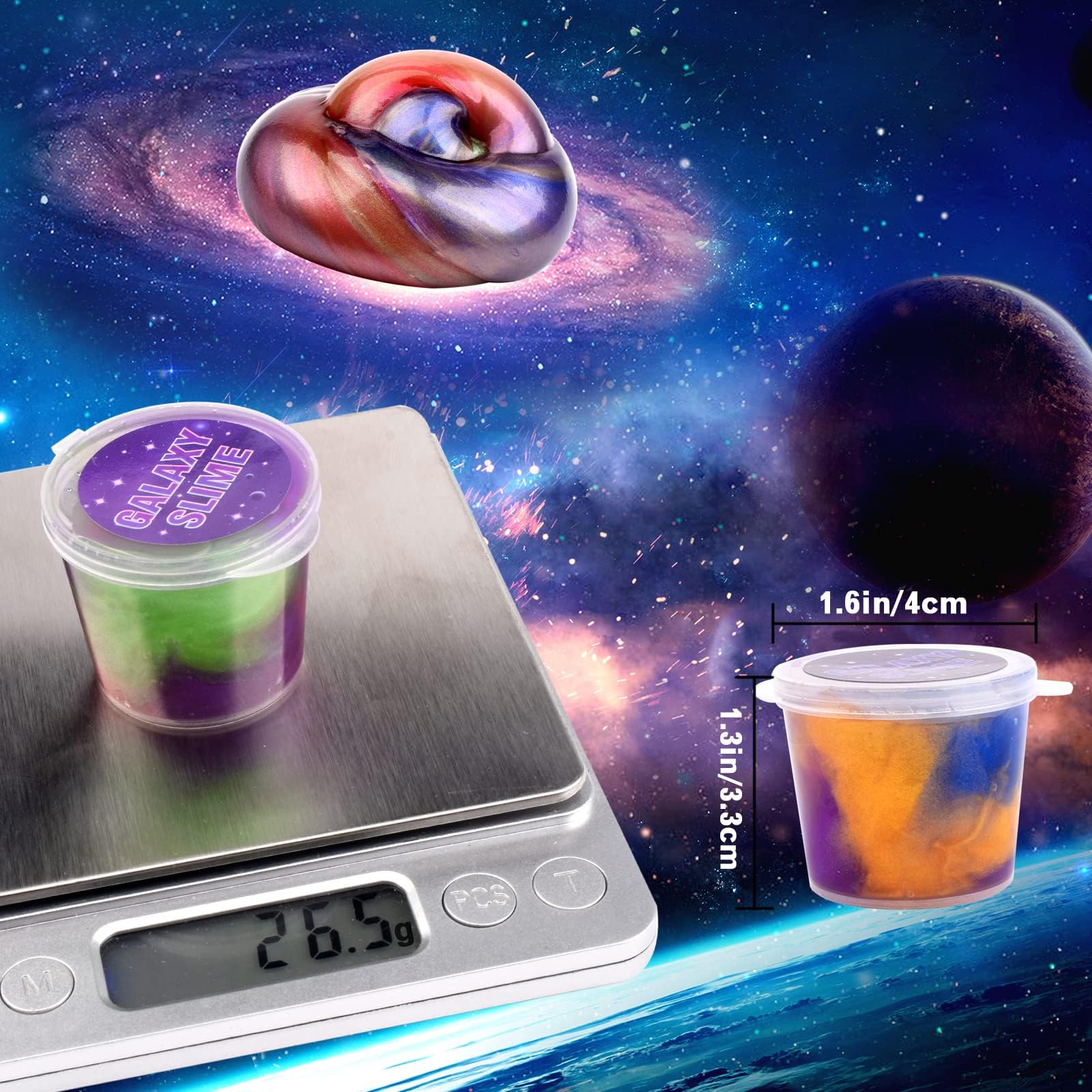 WUJYLY Galaxy Slime Kit packaging looks gift-ready for holidays and parties.