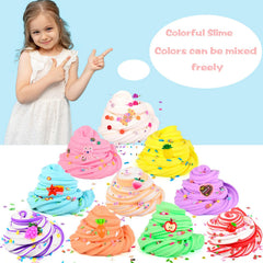 WUJYLY Peach and Strawberry slimes with accessories for sensory play.