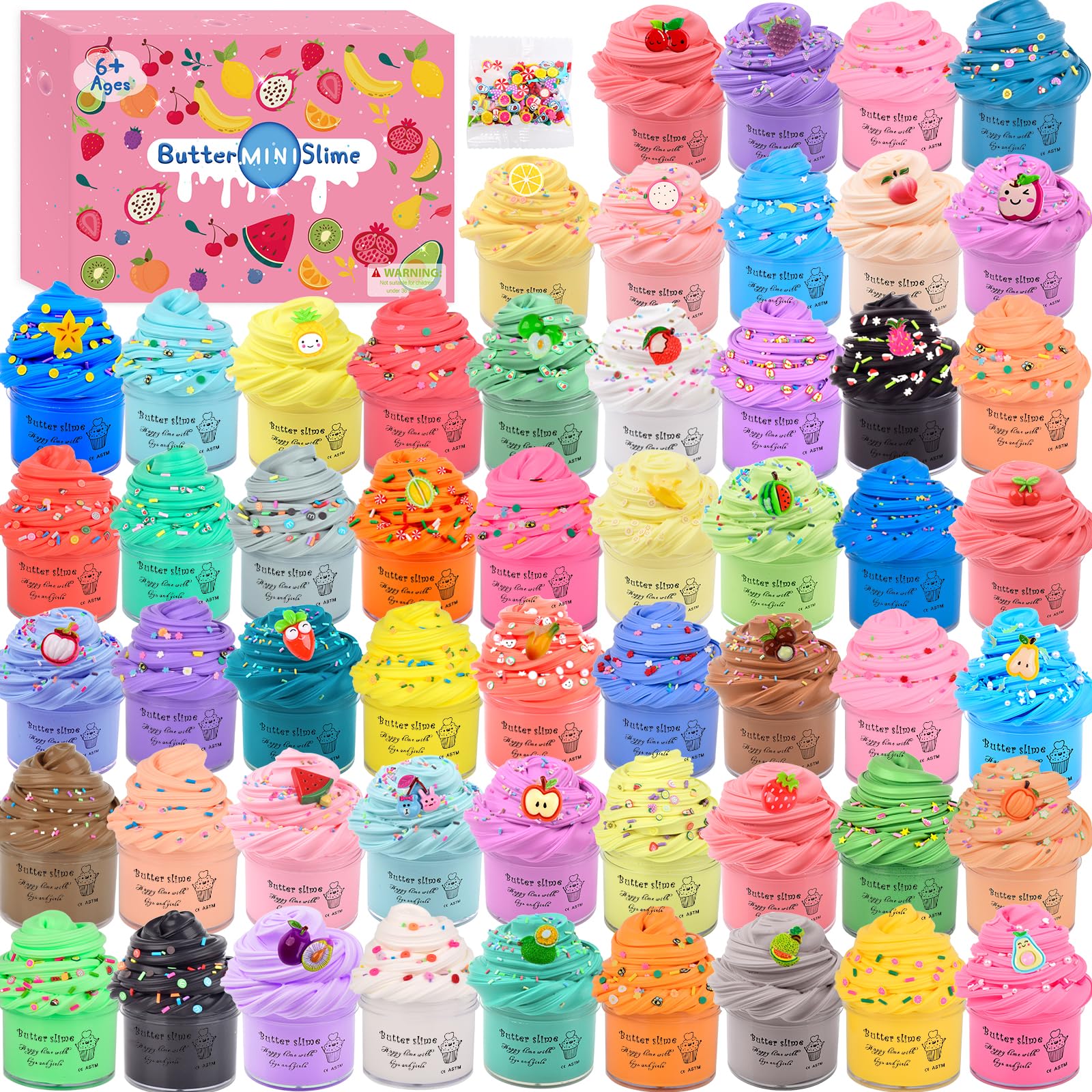 WUJYLY slime kit 54pack colorful slimes for creative play and party favors.
